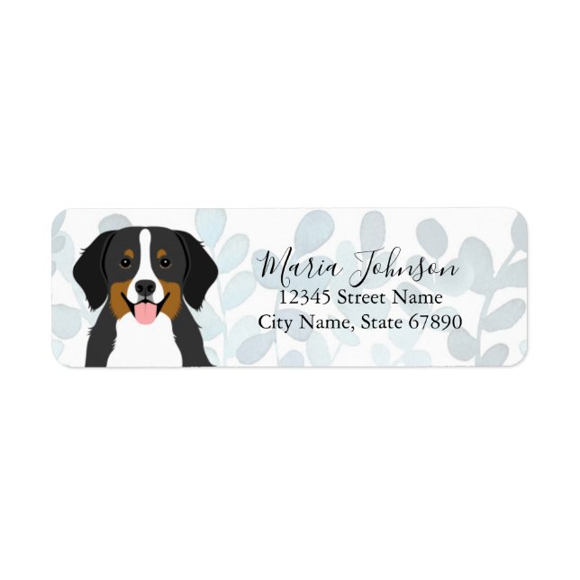 Bernese Mountain Dog Rücksendeadressen-Aufkleber (Vorne)