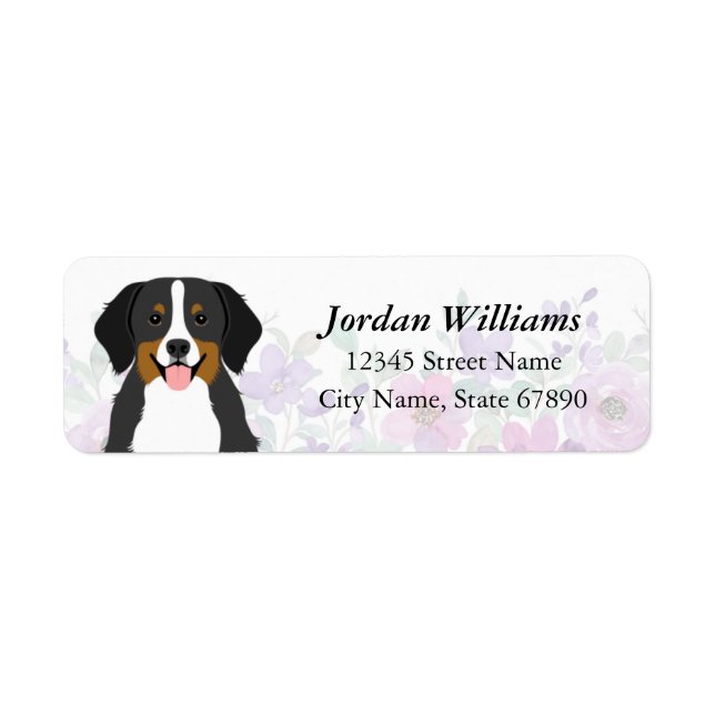 Bernese Mountain Dog Rücksendeadressen-Aufkleber (Vorne)