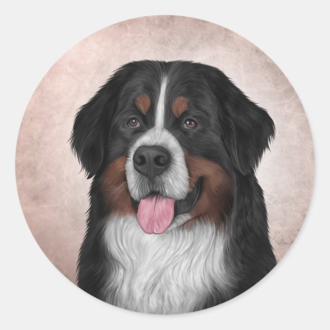 Bernese Mountain Dog Runder Aufkleber (Vorderseite)