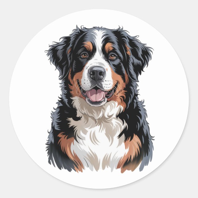 Bernese Mountain Dog Runder Aufkleber (Vorderseite)