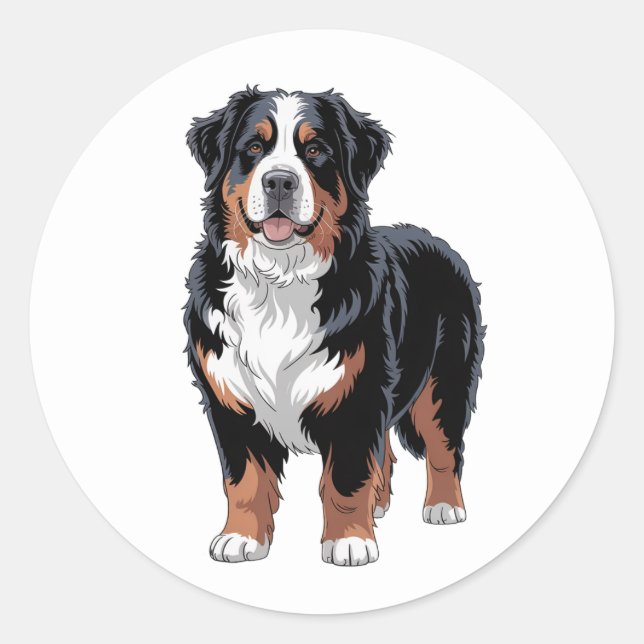 Bernese Mountain Dog Runder Aufkleber (Vorderseite)