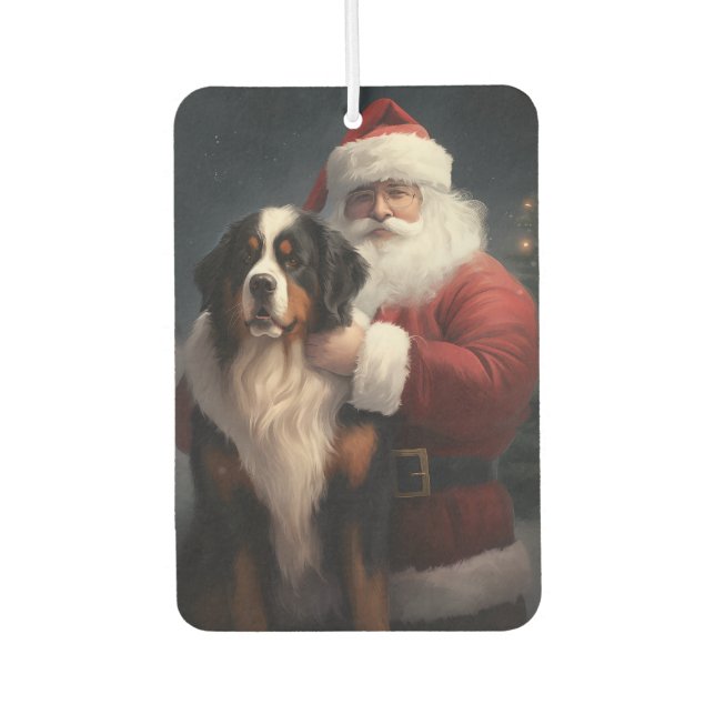 Bernese Mountain Dog Santa Claus Weihnachten Autolufterfrischer (Vorderseite)
