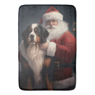 Bernese Mountain Dog Santa Claus Weihnachten Badematte