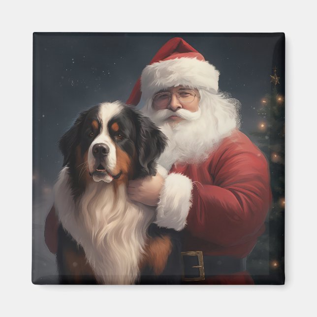 Bernese Mountain Dog Santa Claus Weihnachten Magnet (Vorne)