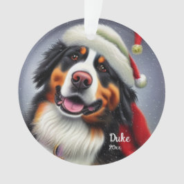 Bernese Mountain Dog, Santa Dog, Weihnachtsnamen Ornament