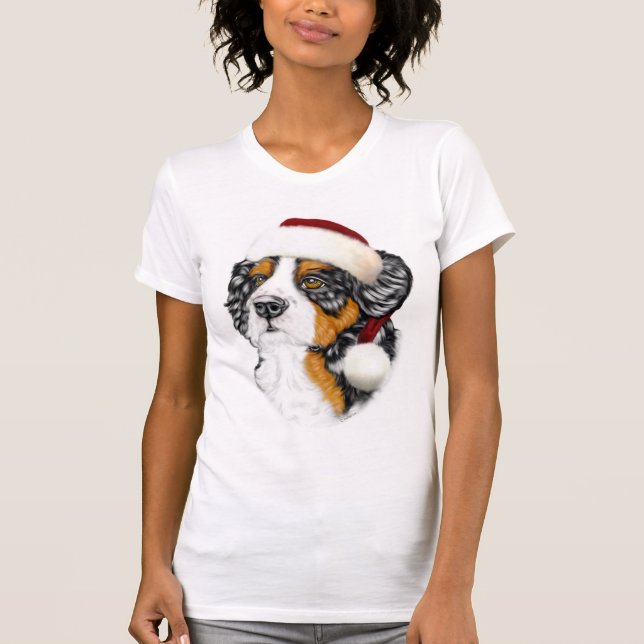 Bernese Mountain Dog Santa Pup T-Shirt (Vorderseite)