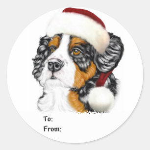 Bernese Mountain Dog Santa Pup Weihnachtsgeschenke Runder Aufkleber
