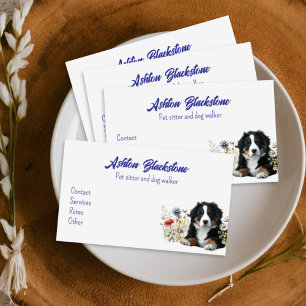 Bernese Mountain Dog Sitter Business Cards Telefonnummerkarte
