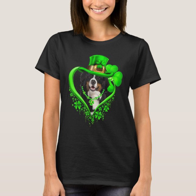 Bernese Mountain Dog St Patricks Day Lover Irish S T-Shirt (Vorderseite)