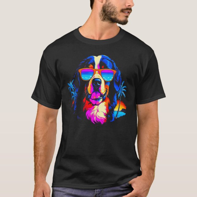 Bernese Mountain Dog Summer Party T-Shirt (Vorderseite)