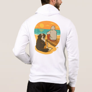 Bernese Mountain Dog Sunset Beach Companion Hoodie
