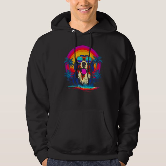 Bernese Mountain Dog Sunset Hoodie (Vorderseite)