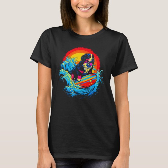 Bernese Mountain Dog Surf T-Shirt (Vorderseite)