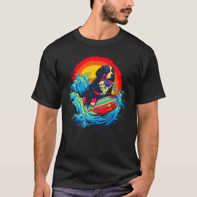 Bernese Mountain Dog Surf T-Shirt (Vorderseite)