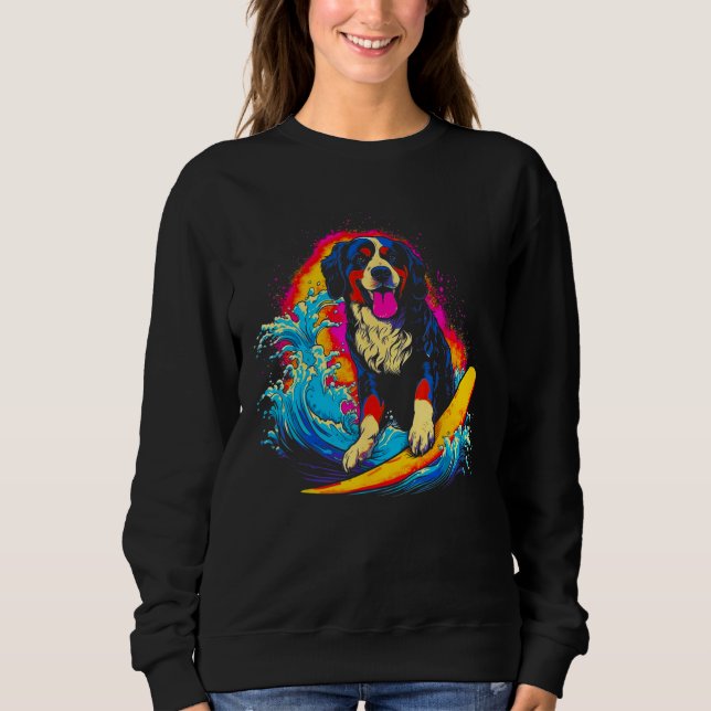 Bernese Mountain Dog Surfer Sweatshirt (Vorderseite)