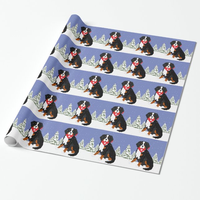Bernese Mountain Dog Swiss Cross Geschenkpapier (Ungerollt)