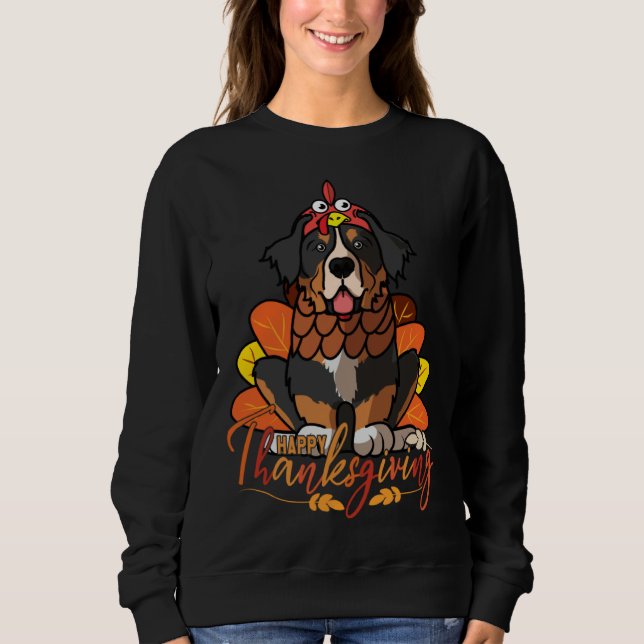 Bernese Mountain Dog Thanksgiving Dog Turkey Costu Sweatshirt (Vorderseite)