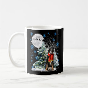 Bernese Mountain Dog Under Moonlight Snow Christma Kaffeetasse