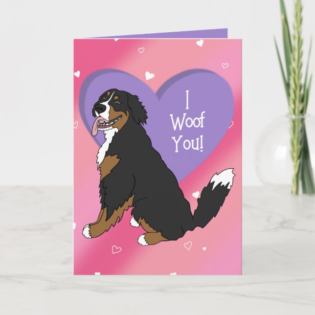 Bernese Mountain Dog Valentinstag Dankeskarte (Vorderseite)