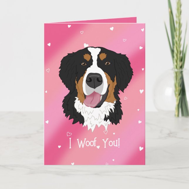 Bernese Mountain Dog Valentinstag Dankeskarte (Vorderseite)