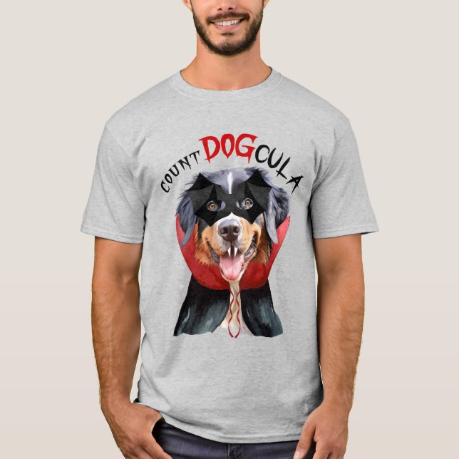 Bernese Mountain Dog Vampire Dog Funny Halloween T-Shirt (Vorderseite)