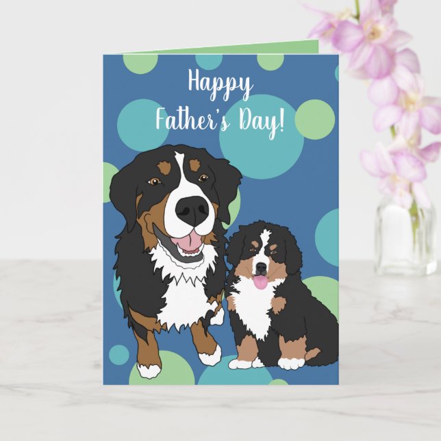 Bernese Mountain Dog Vatertag Karte (Orchidee)