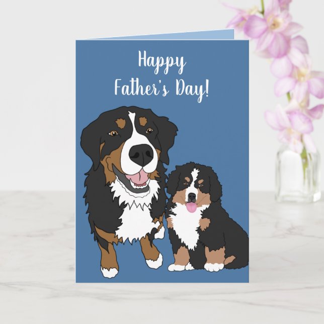 Bernese Mountain Dog Vatertag Karte (Orchidee)