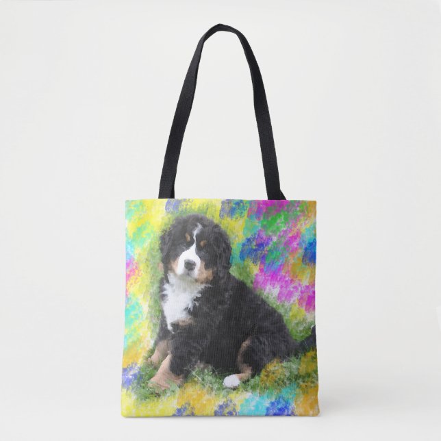 Bernese Mountain Dog Wasserfarben Malerei (Vorderseite)