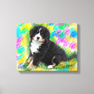 Bernese Mountain Dog Wasserfarben Malerei Leinwanddruck