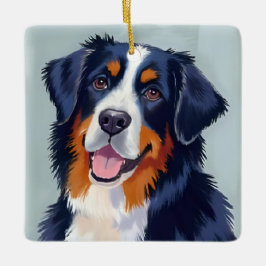 Bernese Mountain Dog | Watercolor Painting Keramikornament