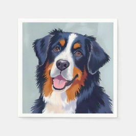 Bernese Mountain Dog | Watercolor Painting Serviette