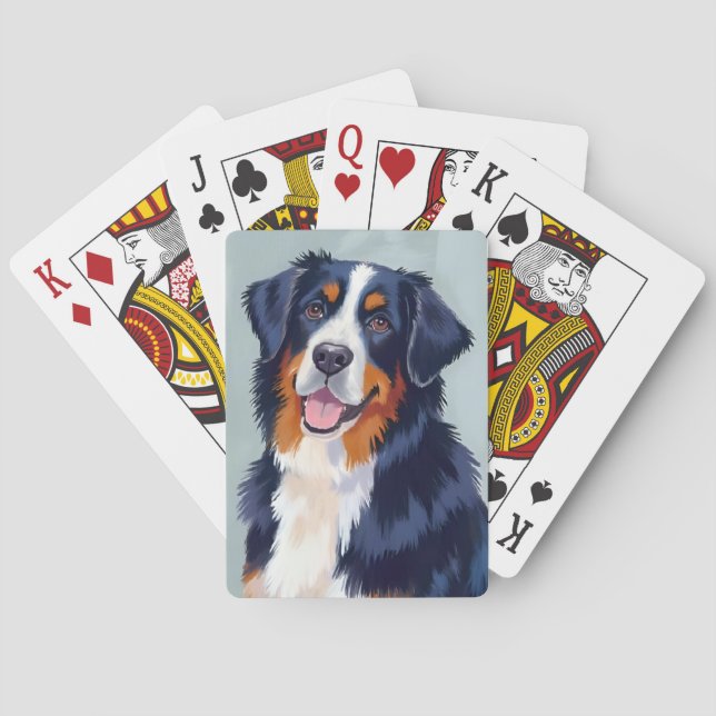 Bernese Mountain Dog | Watercolor Pet Spielkarten (Rückseite)