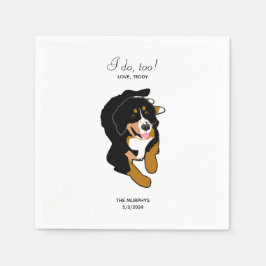 Bernese Mountain Dog Wedding Cocktail Napkins Serviette