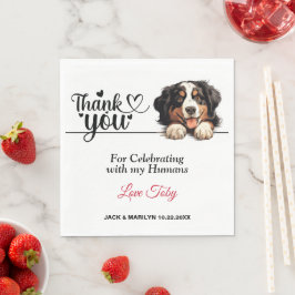 Bernese Mountain Dog Wedding Cocktail Serviette