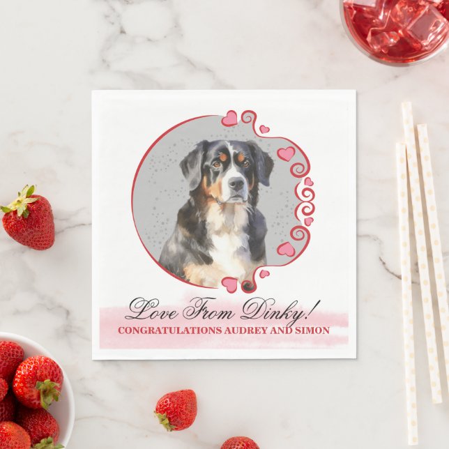 Bernese Mountain Dog Wedding Napkins Serviette (Beispiel)
