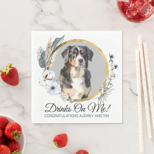 Bernese Mountain Dog Wedding Napkins Serviette (Beispiel)
