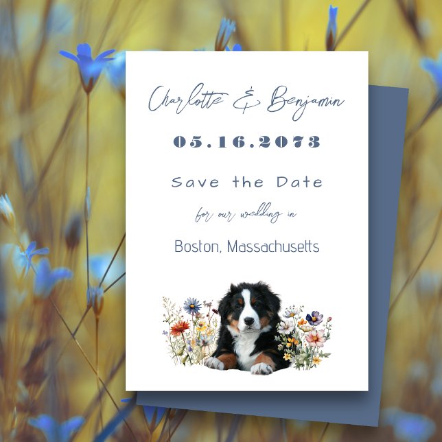 Bernese Mountain Dog Wedding retten das Datum Save The Date (Von Creator hochgeladen)