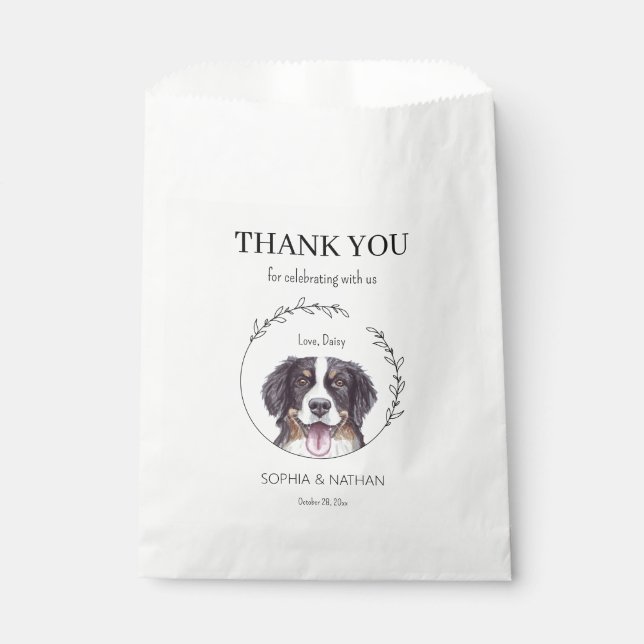 Bernese Mountain Dog Wedding Vielen Dank für Ihre  Geschenktütchen (Vorderseite)