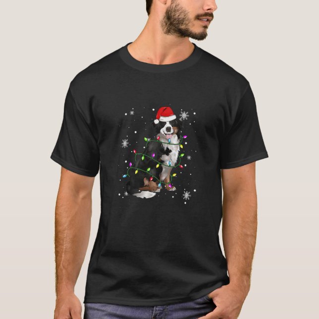 Bernese Mountain Dog Weihnachts Weihnachtshund T-Shirt (Vorderseite)