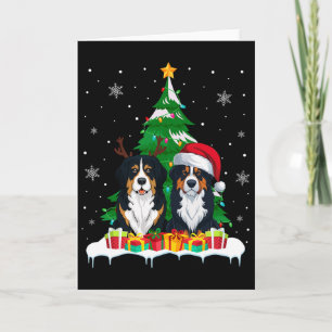 Bernese Mountain Dog Weihnachtsbaum Lichter Santa  Karte