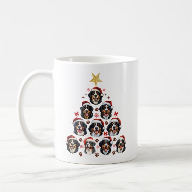 Bernese Mountain Dog Weihnachtsbaum, Xmas Berner Kaffeetasse (Links)