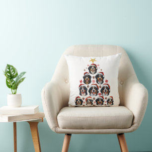 Bernese Mountain Dog Weihnachtsbaum, Xmas Berner Kissen