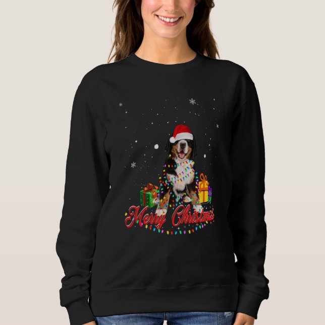 Bernese Mountain Dog Weihnachtsfest T-Shirt Weihna Sweatshirt (Vorderseite)