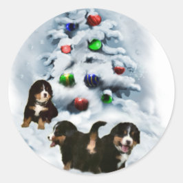 Bernese Mountain Dog Weihnachtsgeschenke Runder Aufkleber