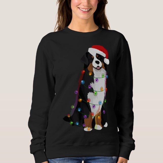 Bernese Mountain Dog Weihnachtslicht Xmas Dog Lov Sweatshirt (Vorderseite)