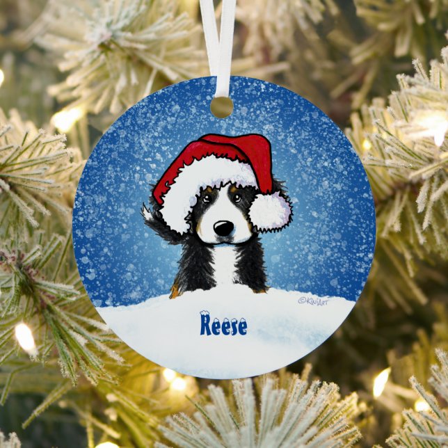 Bernese Mountain Dog Weihnachtsmetallschmuck Ornament Aus Metall (InSitu)
