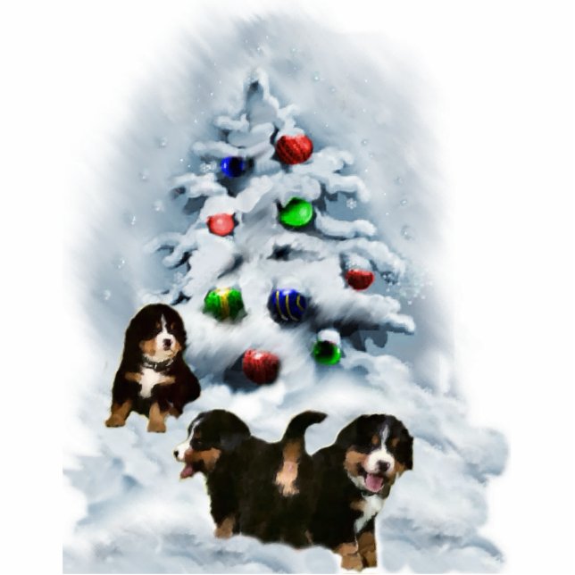 Bernese Mountain Dog Weihnachtsschmuck Fotoskulptur Ornament (Vorne)