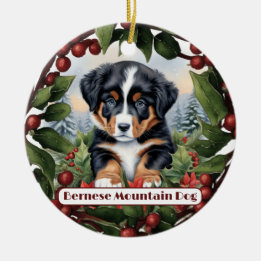 Bernese Mountain Dog Welpe Personalisierte Weihnac Keramik Ornament