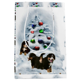 Bernese Mountain Dog Welpen Weihnachten Mittlere Geschenktüte