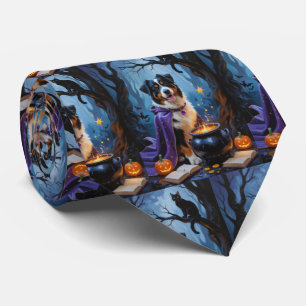 Bernese Mountain Dog Whimsical Halloween Malerei Krawatte